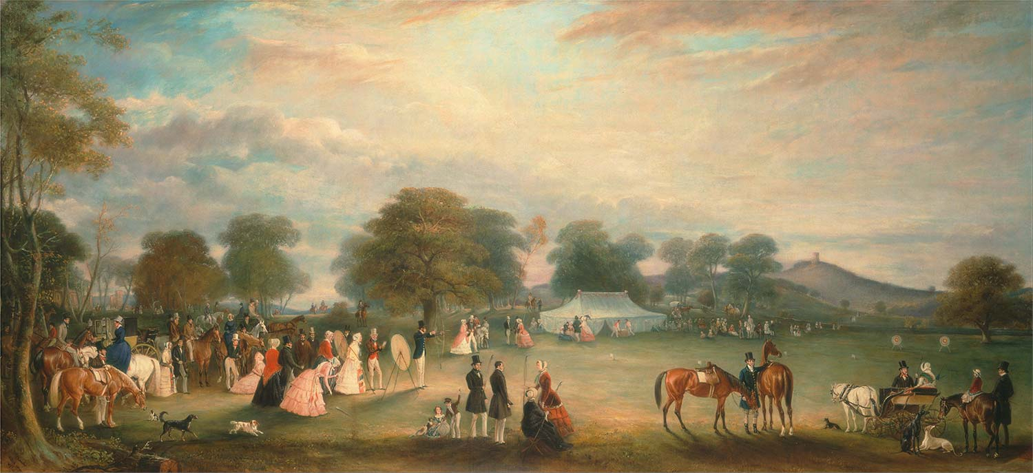 John Ferneley Bradgate Park Leicestershire'da Okçular Günü Kanvas Tablo