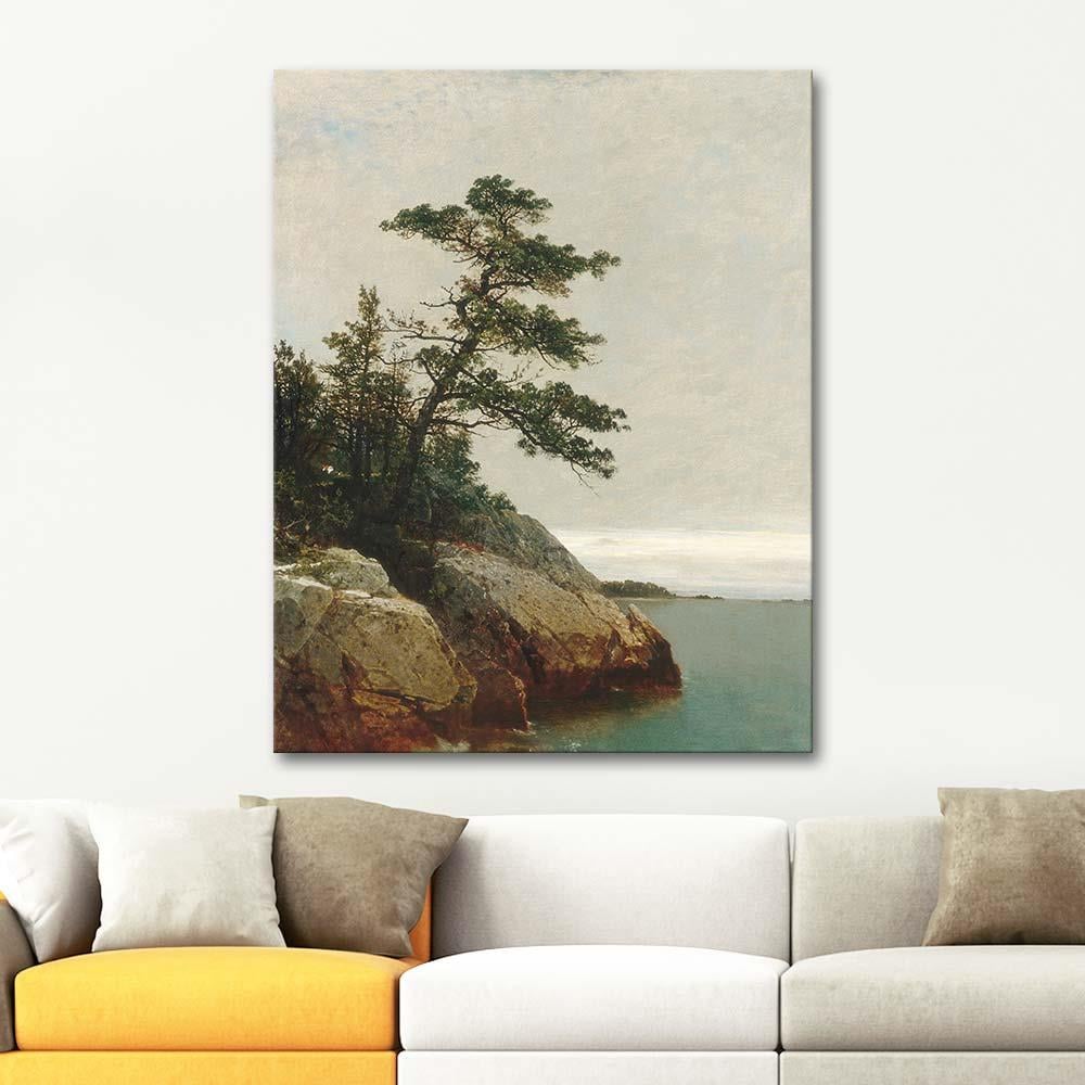 John Frederick Kensett Yaşlı Çam Ağacı Darien Connecticut Kanvas Tablo