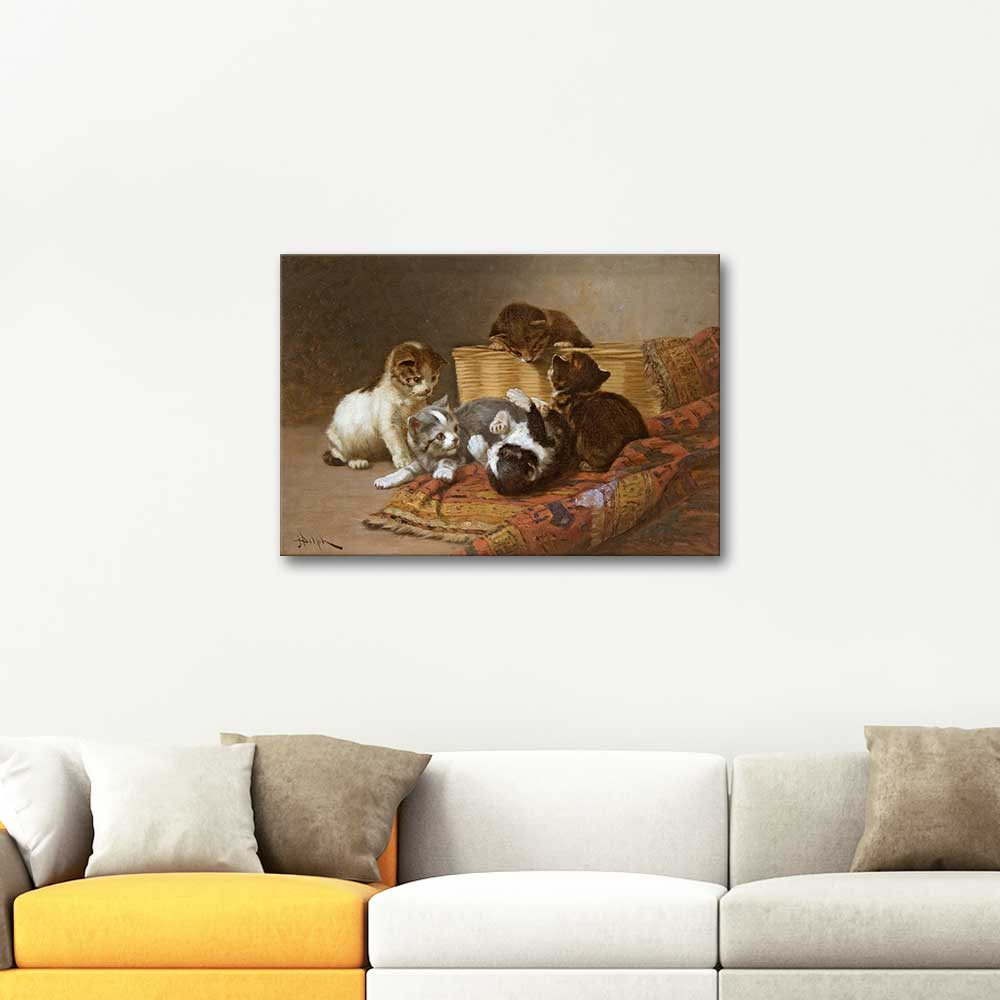 John Henry Dolph Kittens at Play Art Print