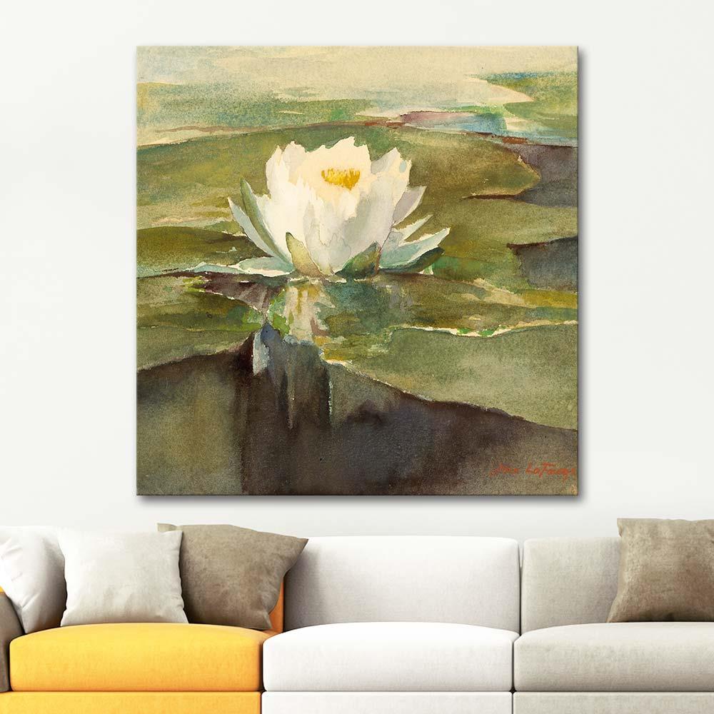 John La Farge Water Lily On Sunlight Art Print