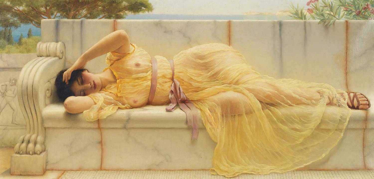 Girl in Yellow Drapery by John William Godward