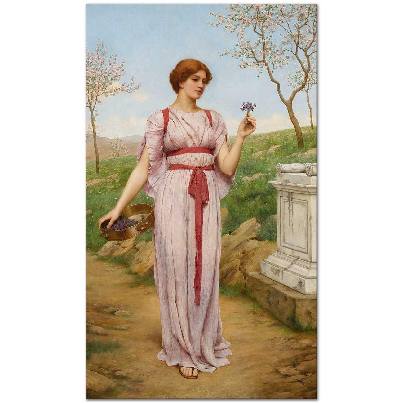 John William Godward Buket Kanvas Tablo