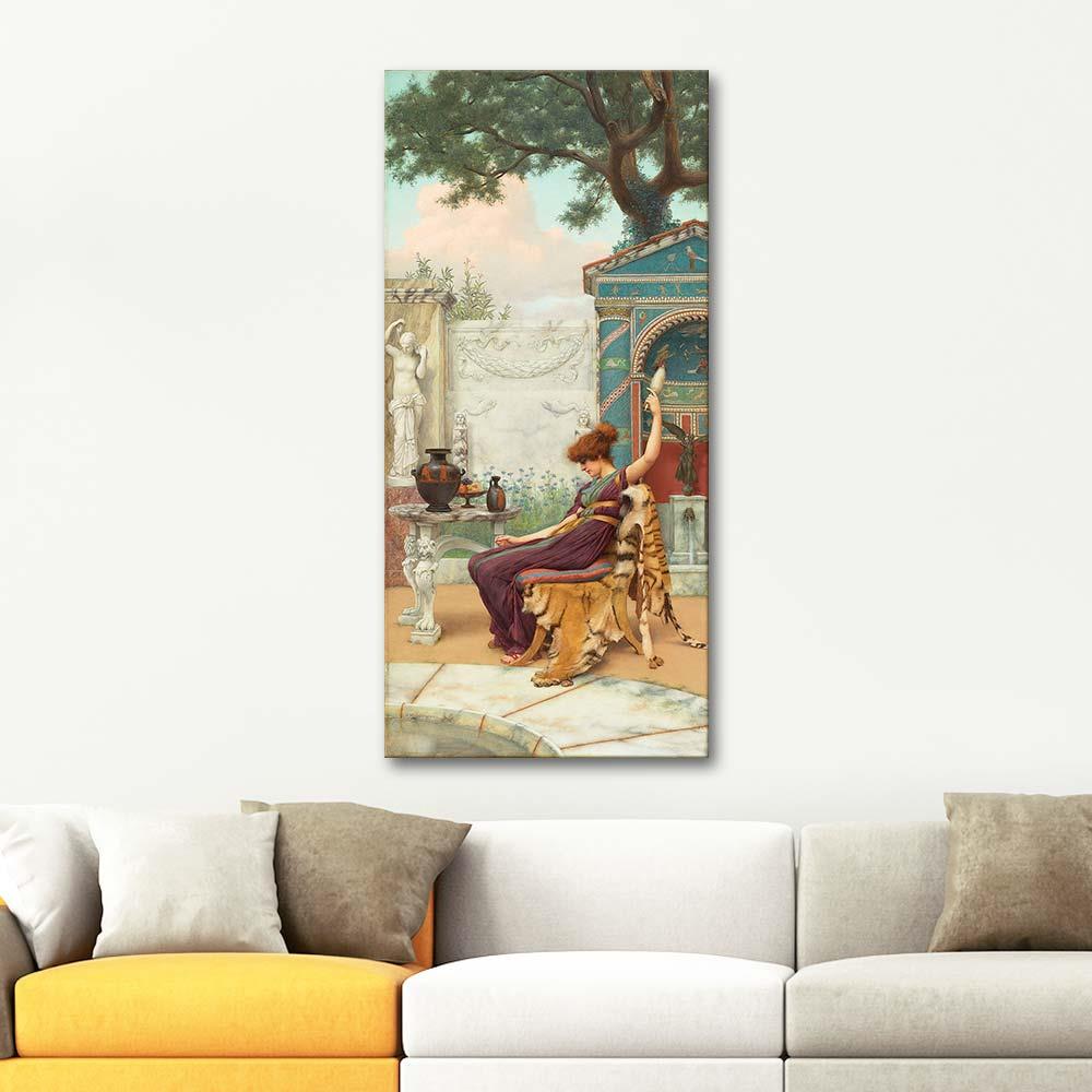 John William Godward Winding Wool In A Pompeian Garden Art Print