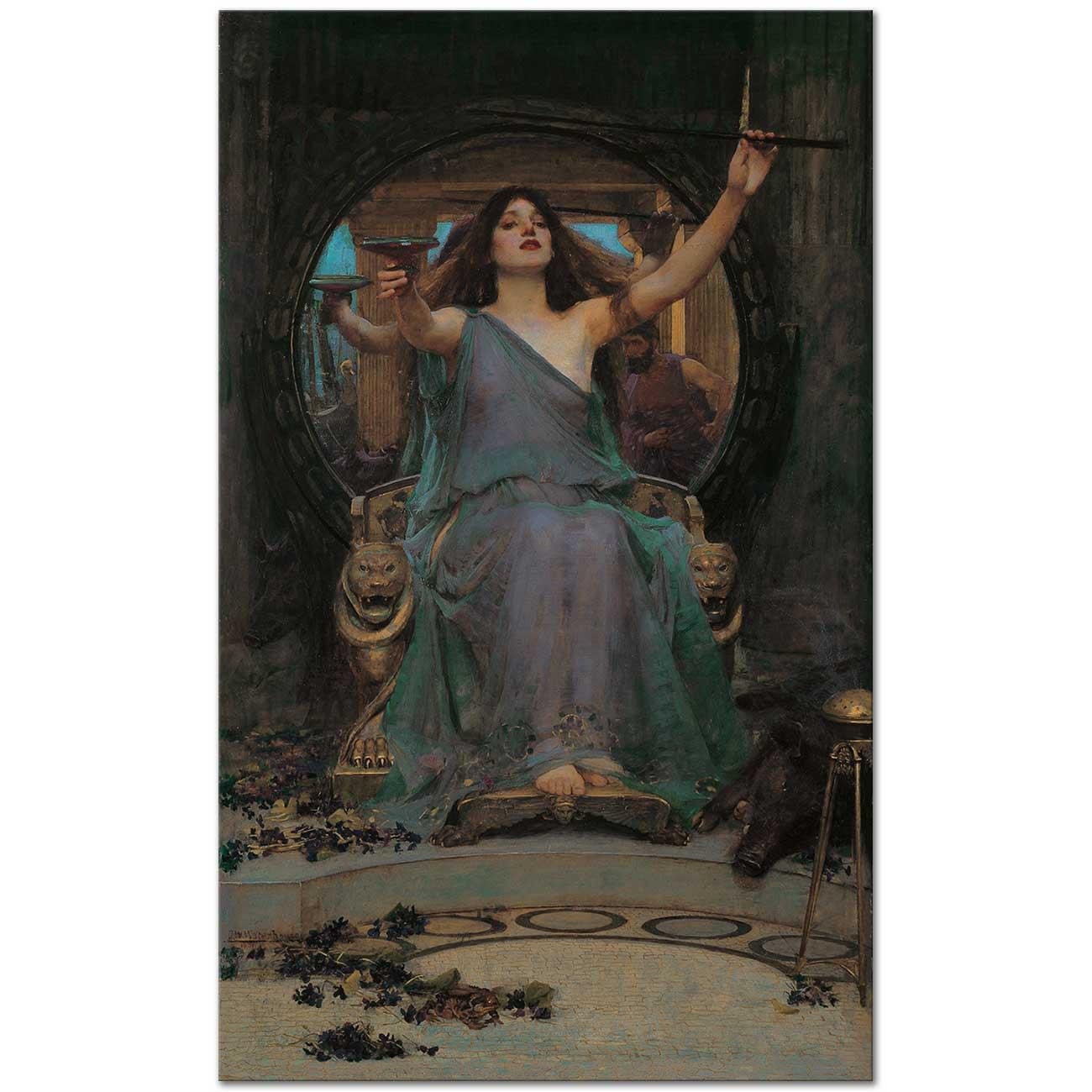 John William Waterhouse Circe Ulysses'e Kabı Sunarken Kanvas Tablo