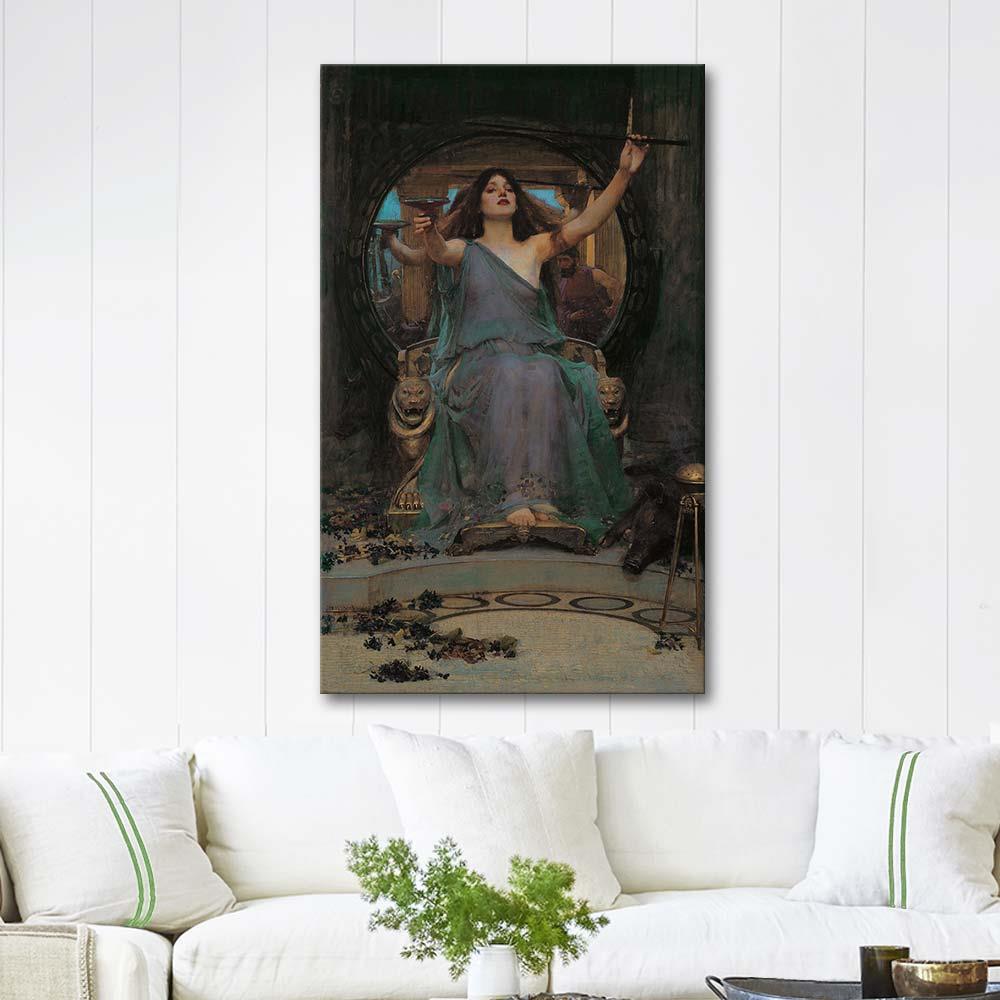 John William Waterhouse Circe Ulysses'e Kabı Sunarken Kanvas Tablo