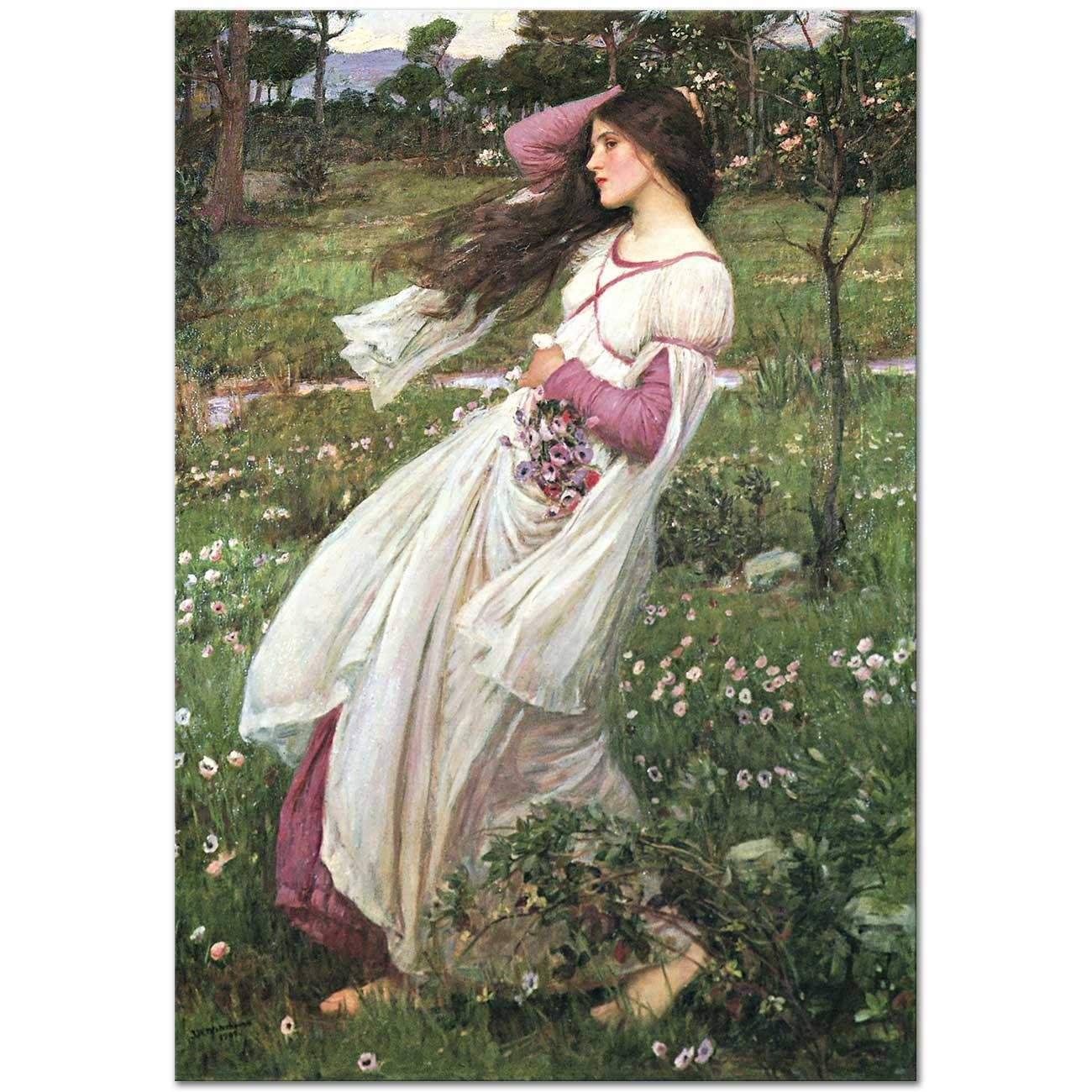 John William Waterhouse Rüzgar Çiçekleri Kanvas Tablo