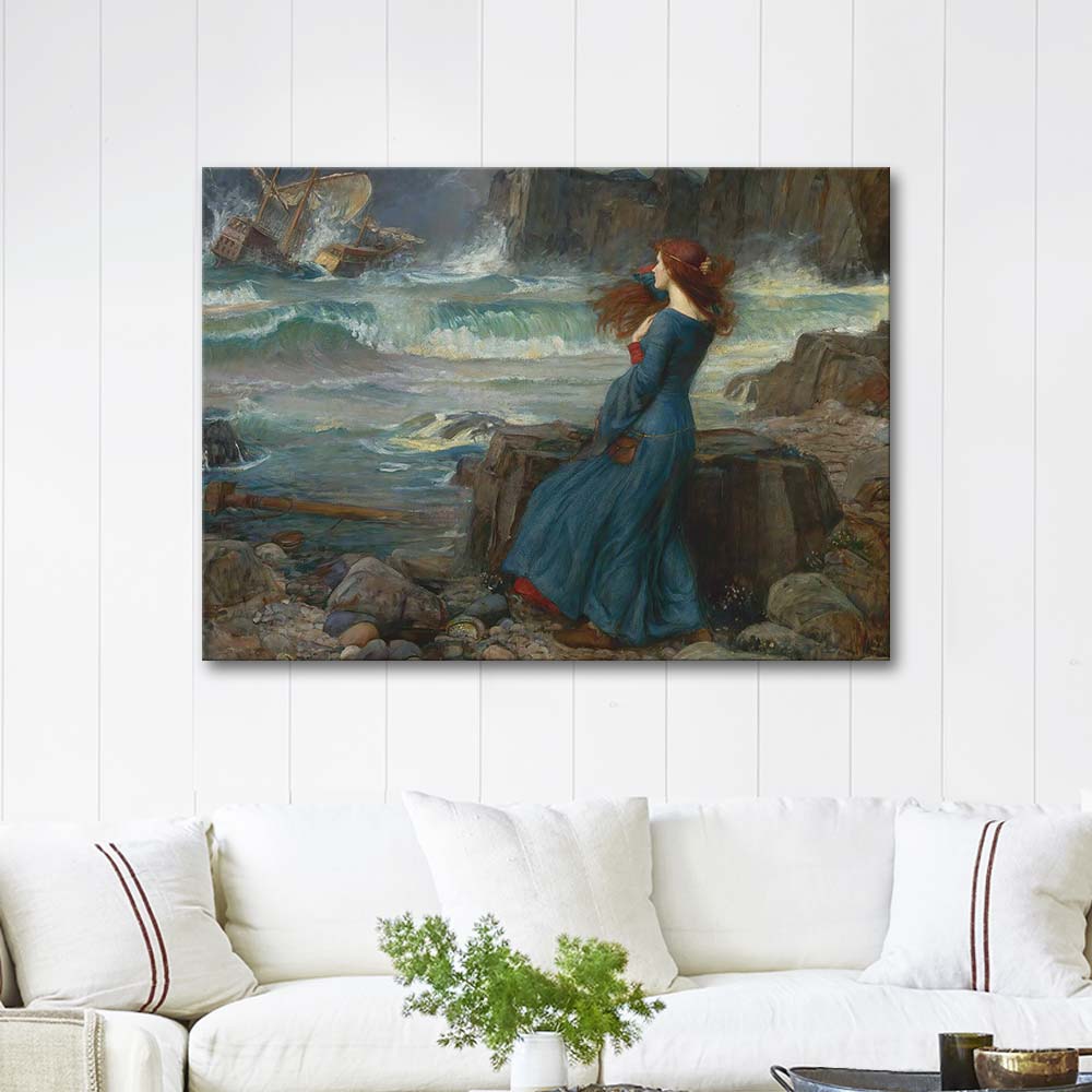 John William Waterhouse Miranda Gazing at the Sea Art Print