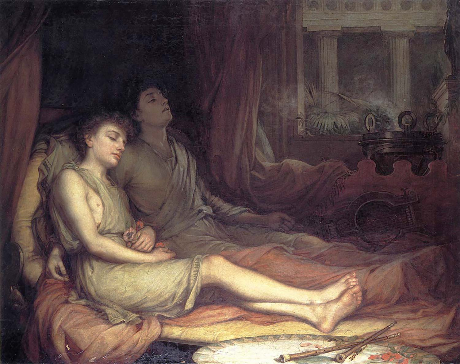 Sleep and His Half Brother Dead by John William Waterhouse