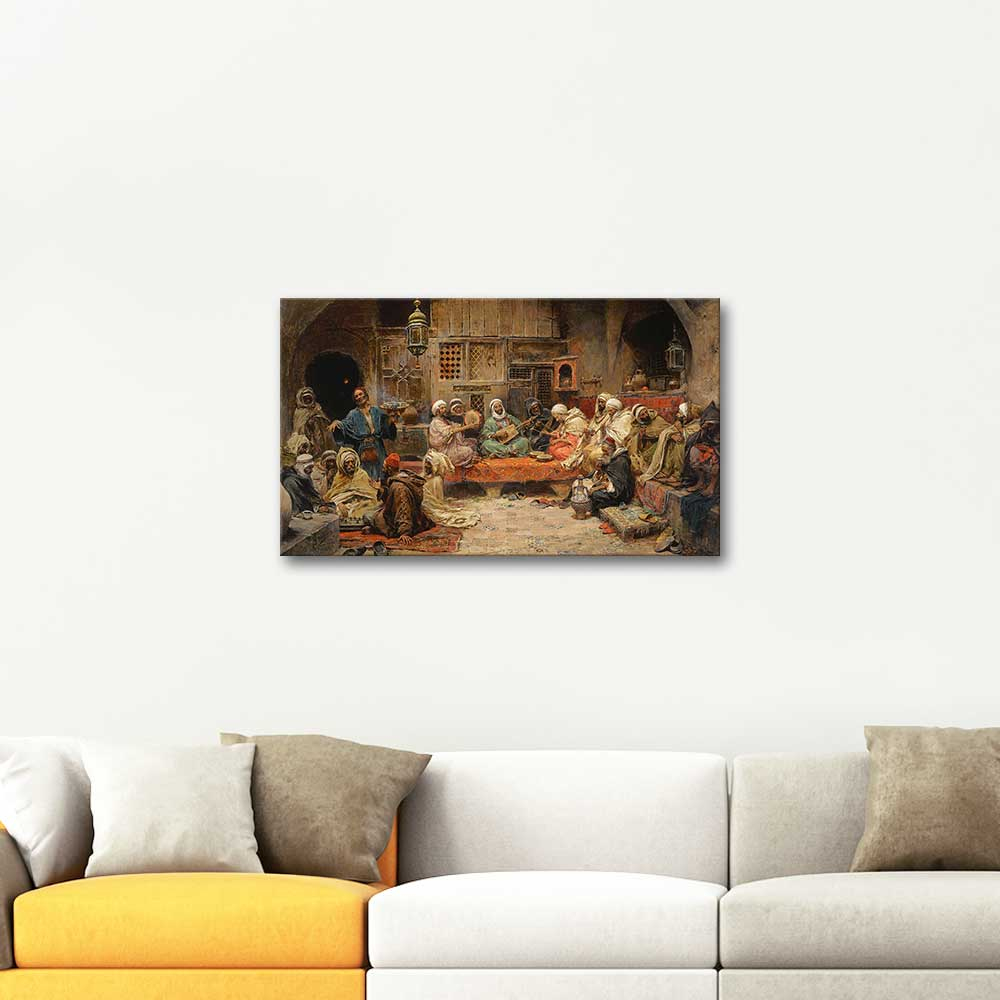 Jose Benlliure Gil Inside a Coffee House Tunis Art Print