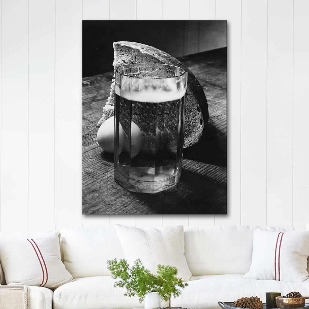 Josef Sudek Ekmek Yumurta ve Bardak Kanvas Tablo