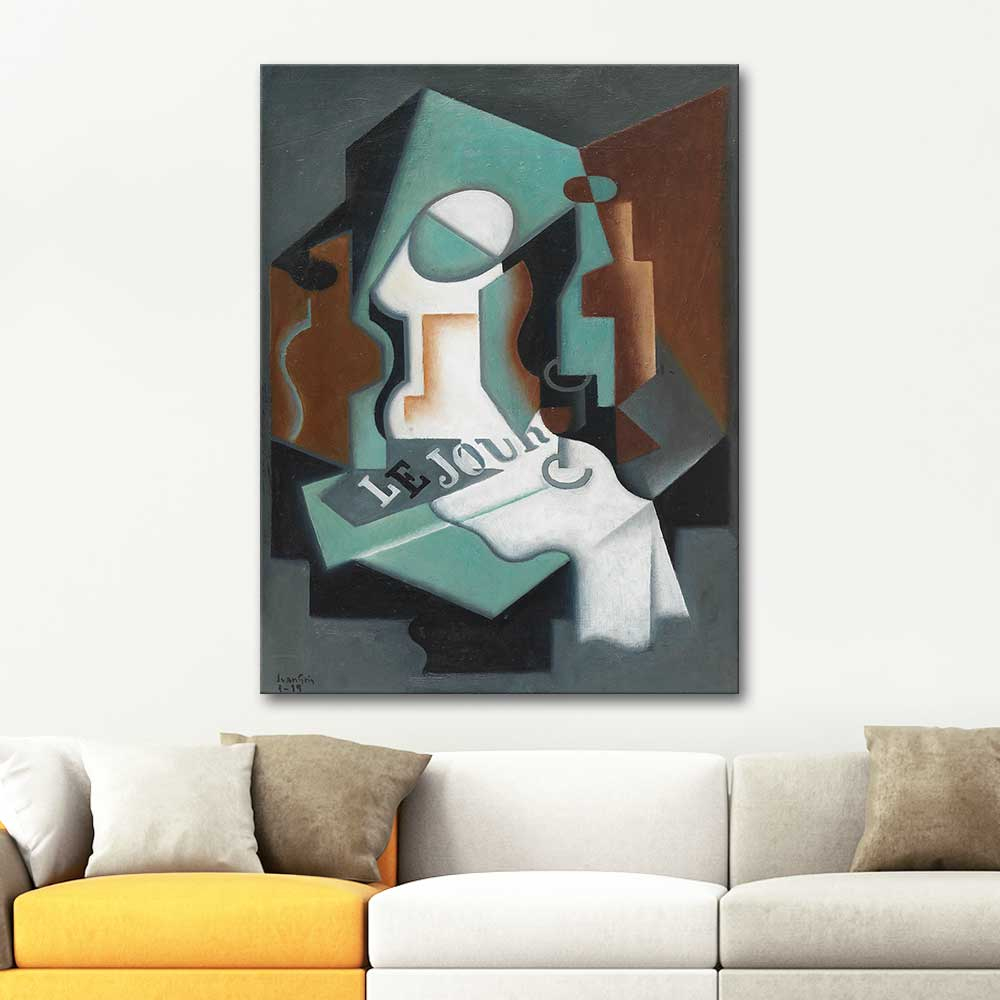 Juan Gris Şişe ve Meyve Tabağı Kanvas Tablo