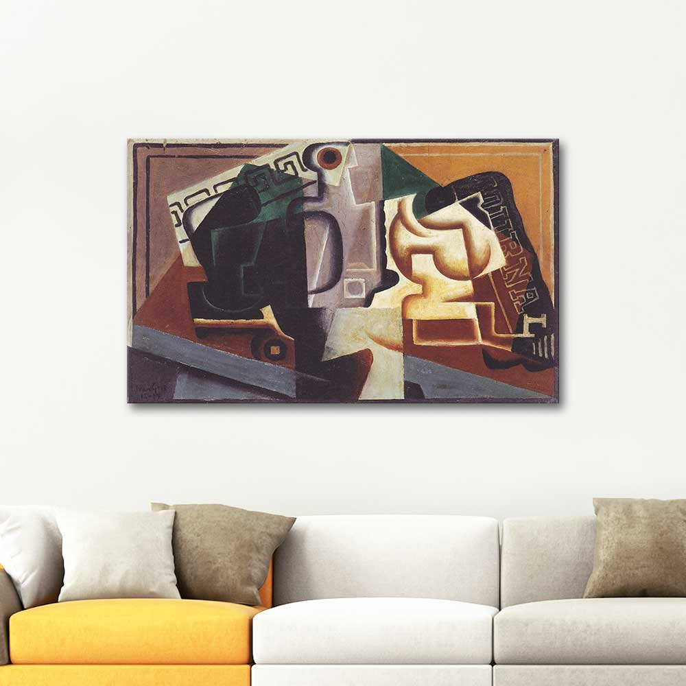 Juan Gris Glass and Water Bottle Art Print