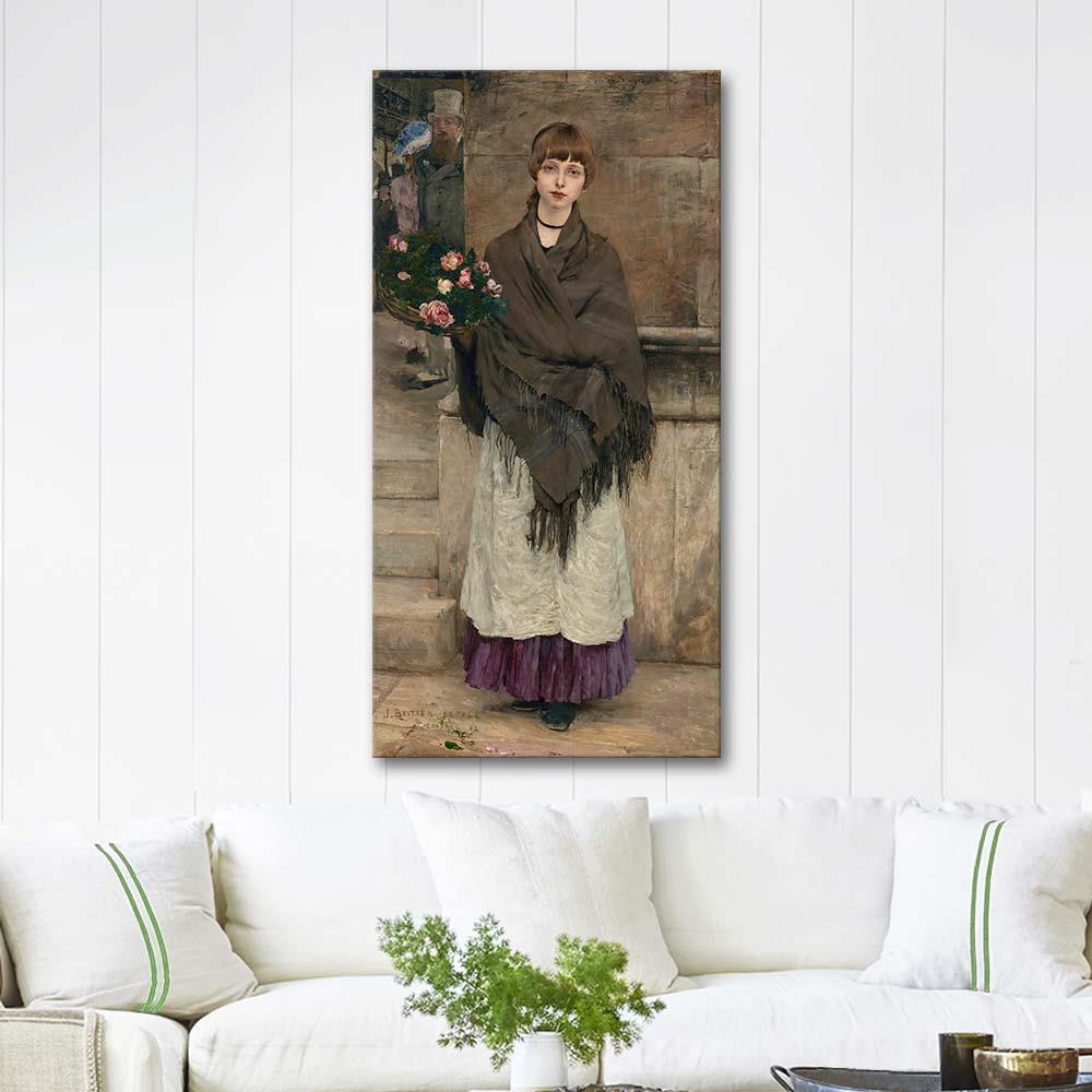 Jules Bastien Lepage Flower Seller in London Art Print