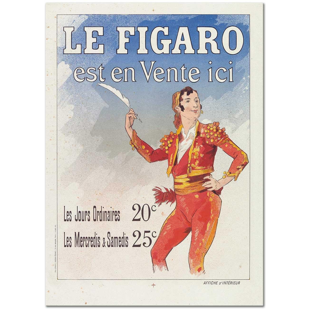 Advertising Ticket For Le Figaro by Jules Cheret