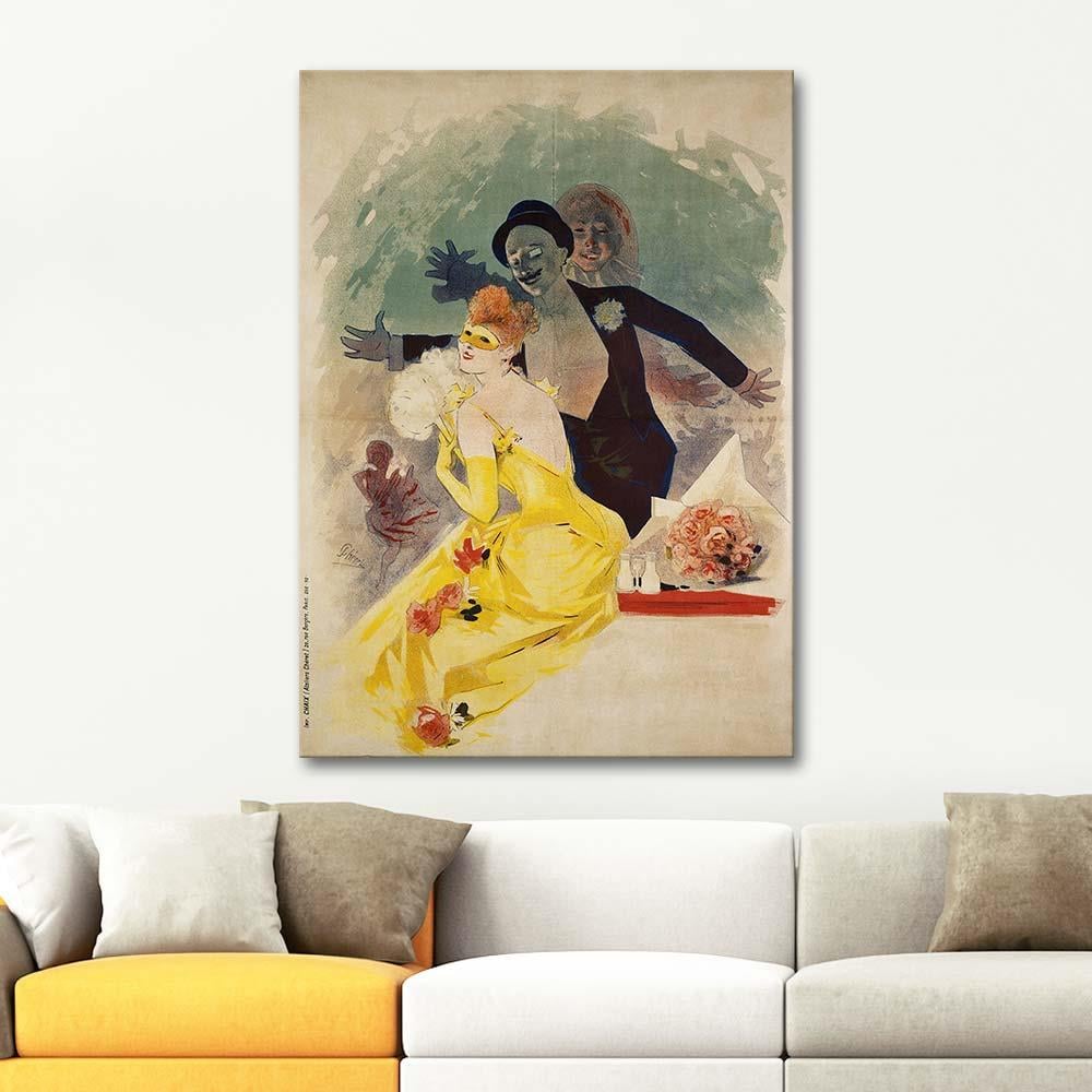 Jules Cheret Opera Carnival 1st Masked Ball Art Print