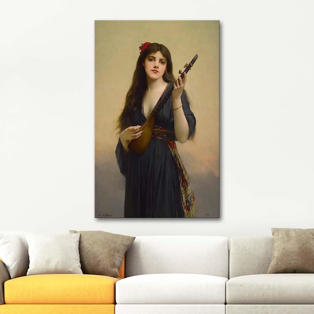 Jules Joseph Lefebvre Lut Çalan Kadın Kanvas Tablo