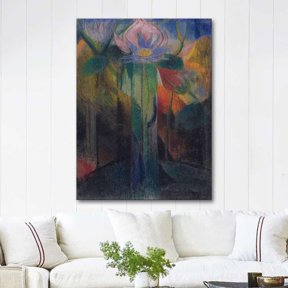Joseph Stella Ormanda Yapraklar Kanvas Tablo