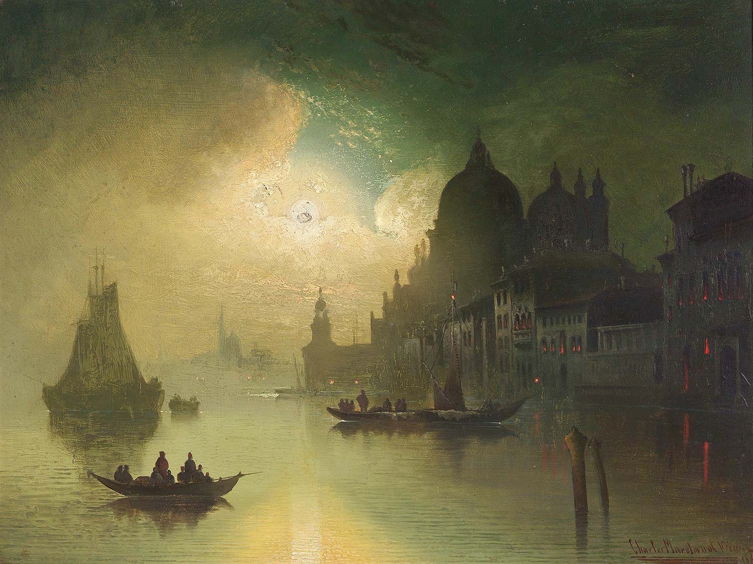 Karl Kaufmann A Moonlit Night Over Venice Art Print