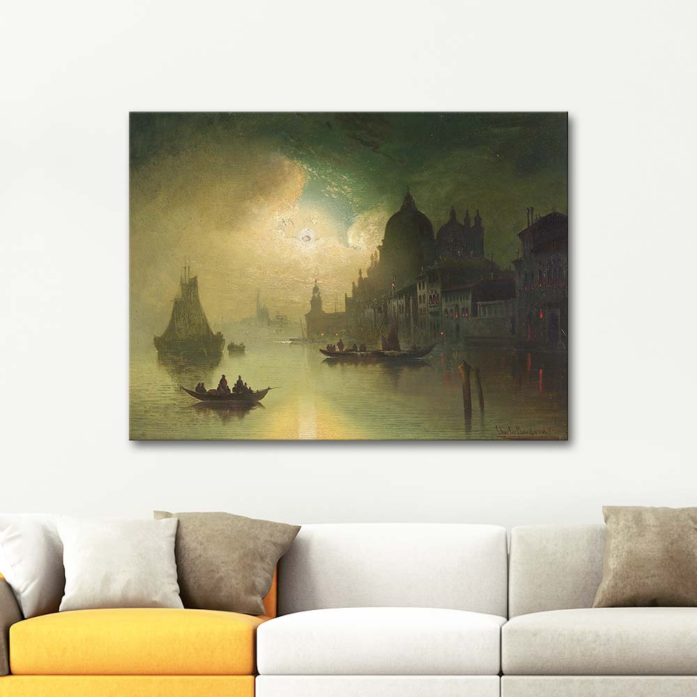 Karl Kaufmann A Moonlit Night Over Venice Art Print