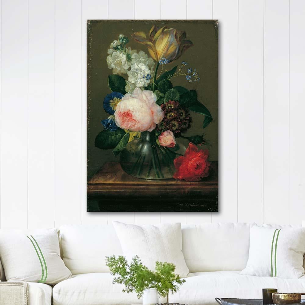 Johann Baptist Drechsler Küçük Çiçekli Natürmort Kanvas Tablo