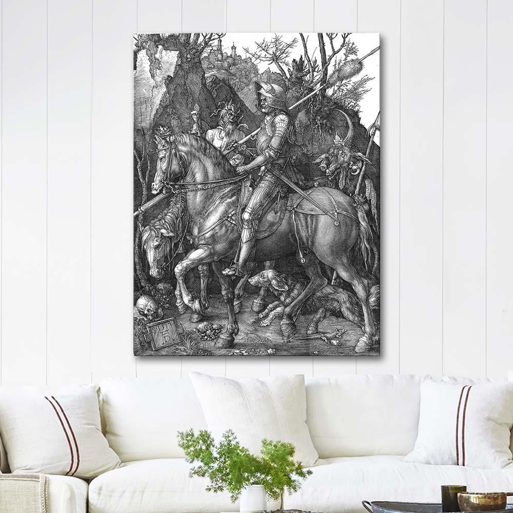 Knight Death and the Devil by Albrecht Dürer as Art Print