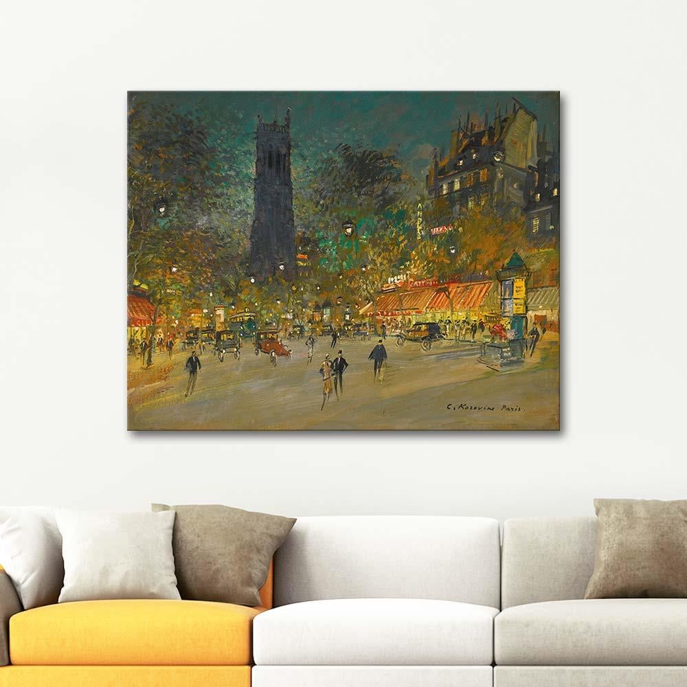 Konstantin Korovin La Tour Saint Jacques Paris Kanvas Tablo