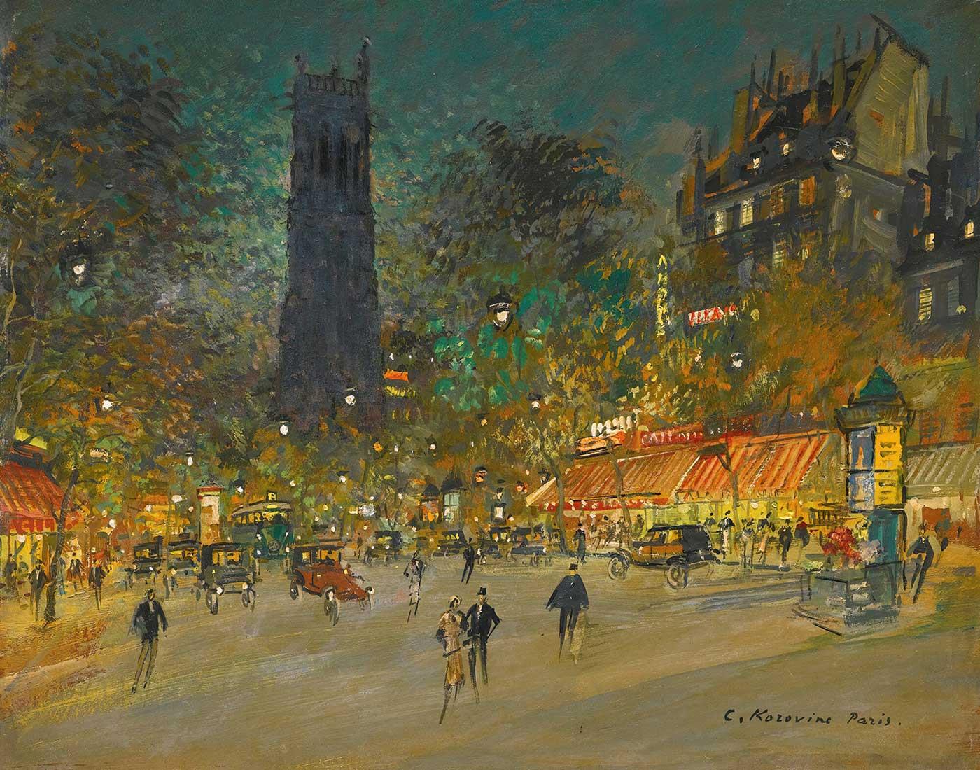 Konstantin Korovin La Tour Saint Jacques Paris Kanvas Tablo