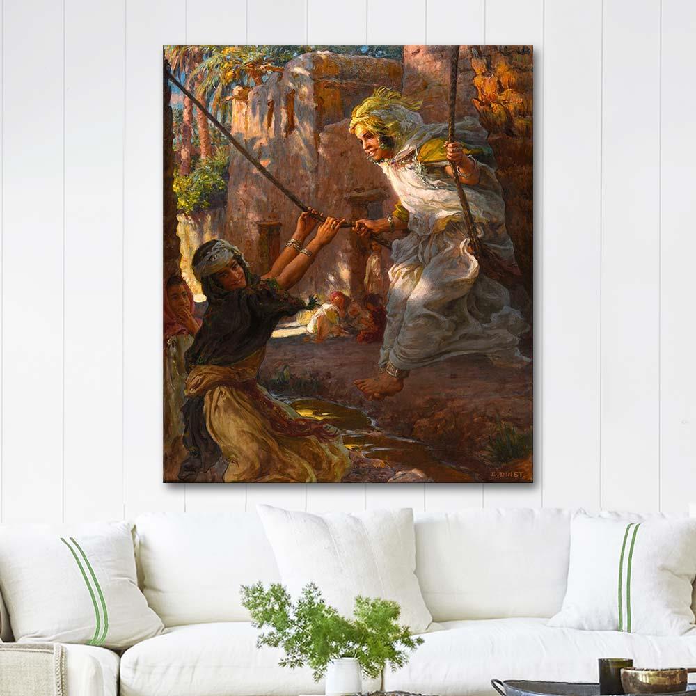 Etienne Dinet Salıncak Kanvas Tablo