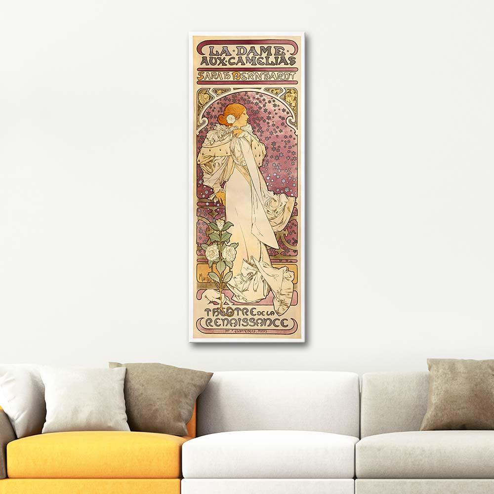 Alphonse Mucha Kamelyalı Kadın Tiyatro Afişi Kanvas Tablo