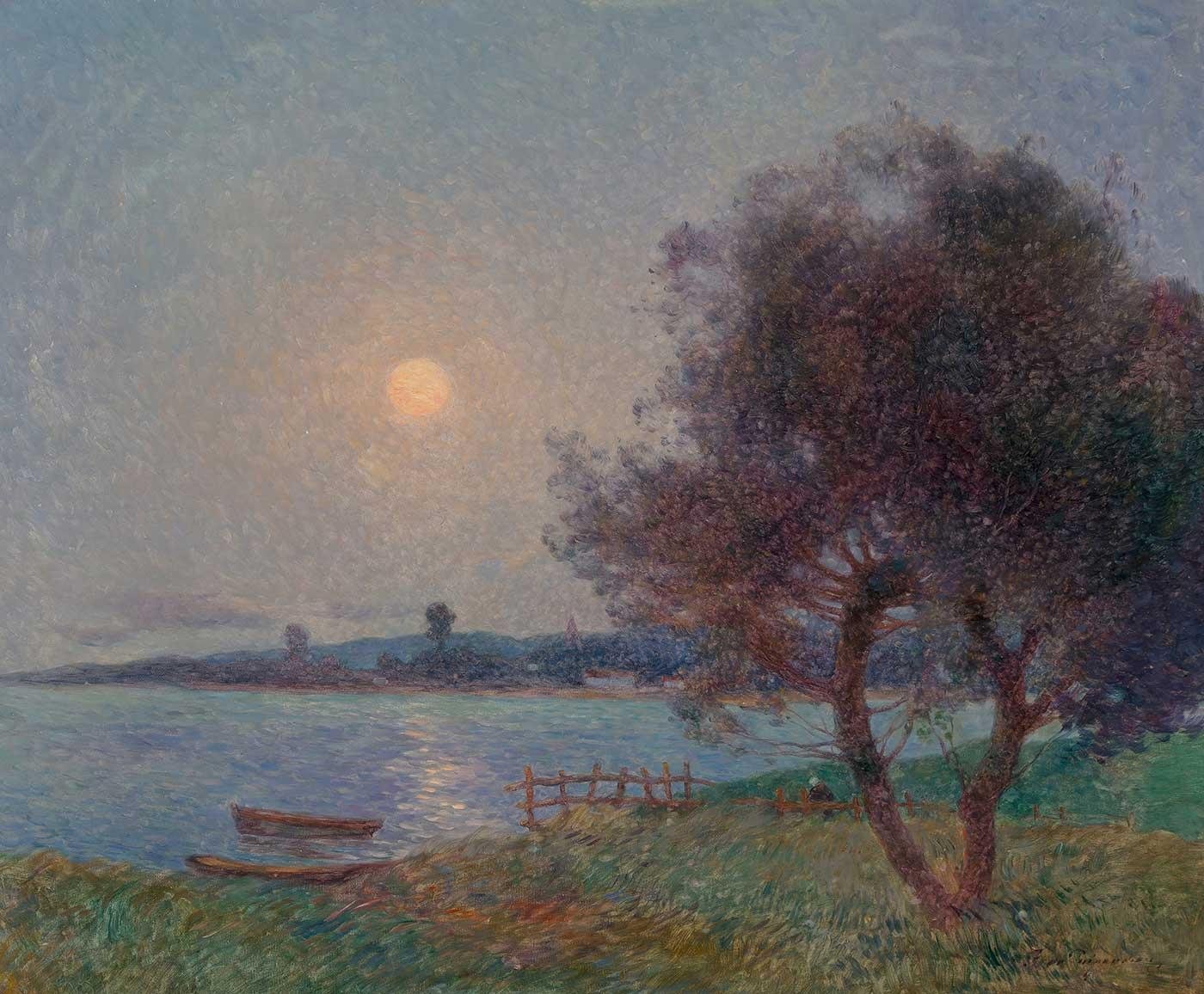 Ferdinand du Puigaudeau Ayışığında Nehir Kanvas Tablo