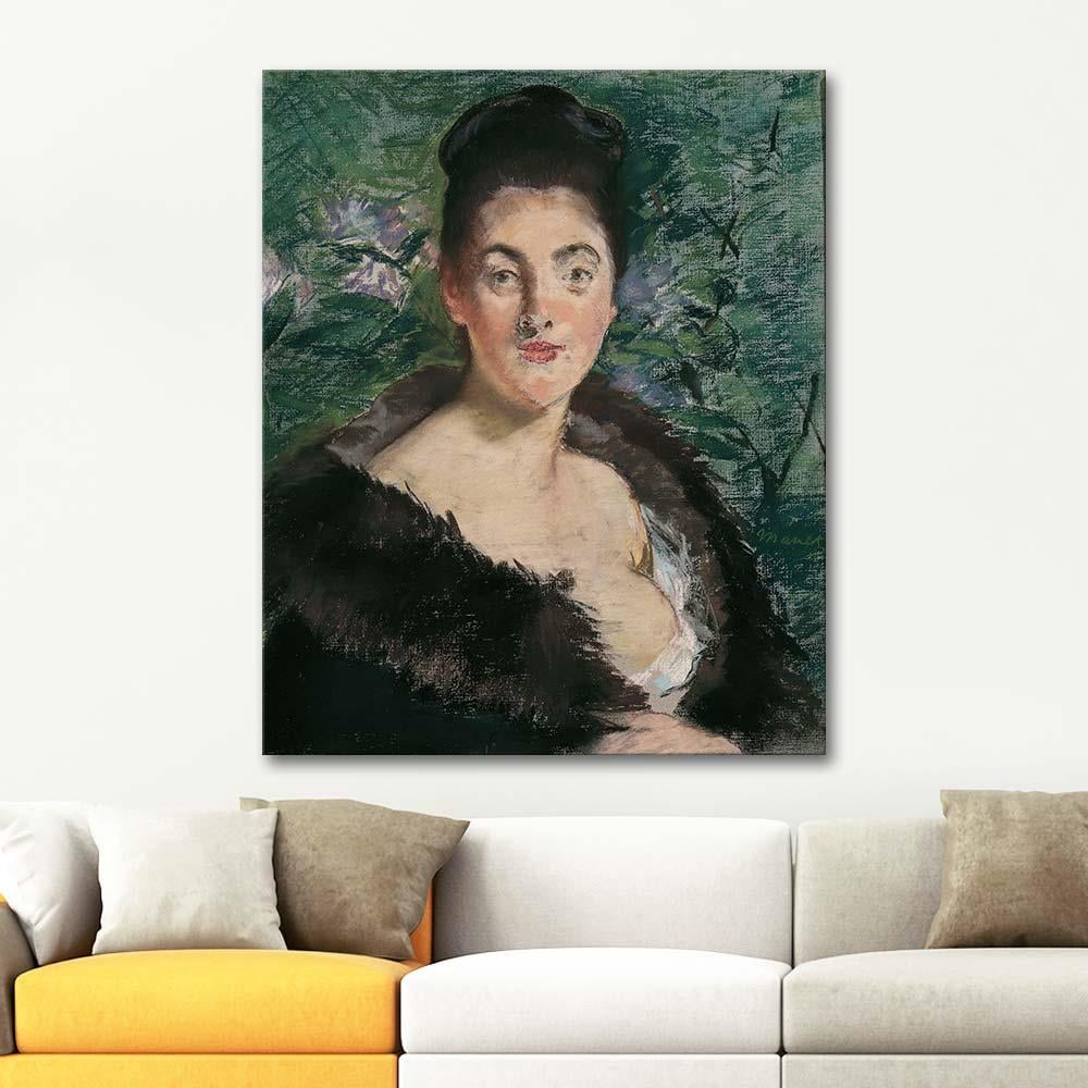 Edouard Manet Kürklü Kadın Kanvas Tablo