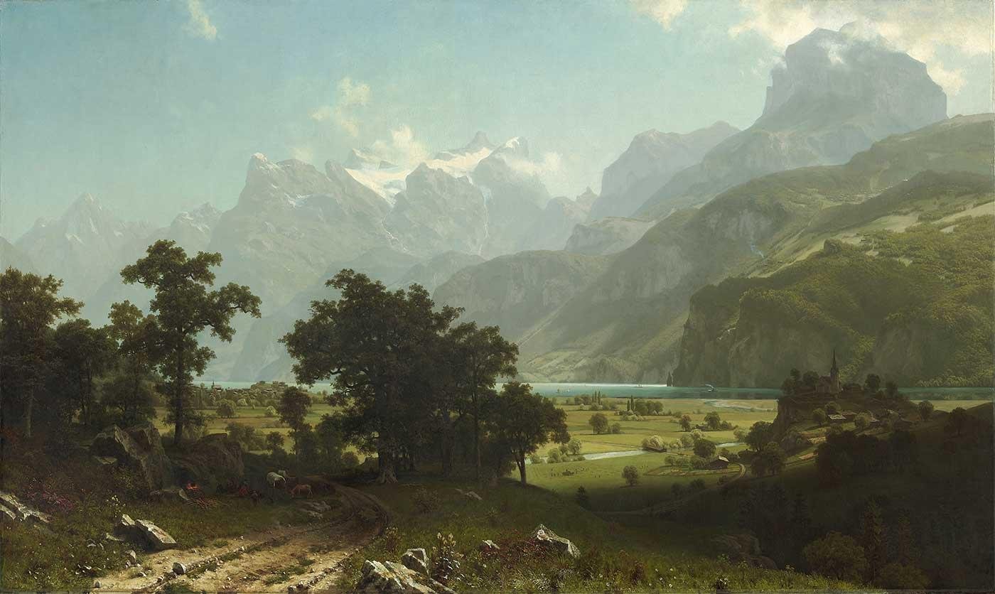 Albert Bierstadt Lucerne Gölü Kanvas Tablo