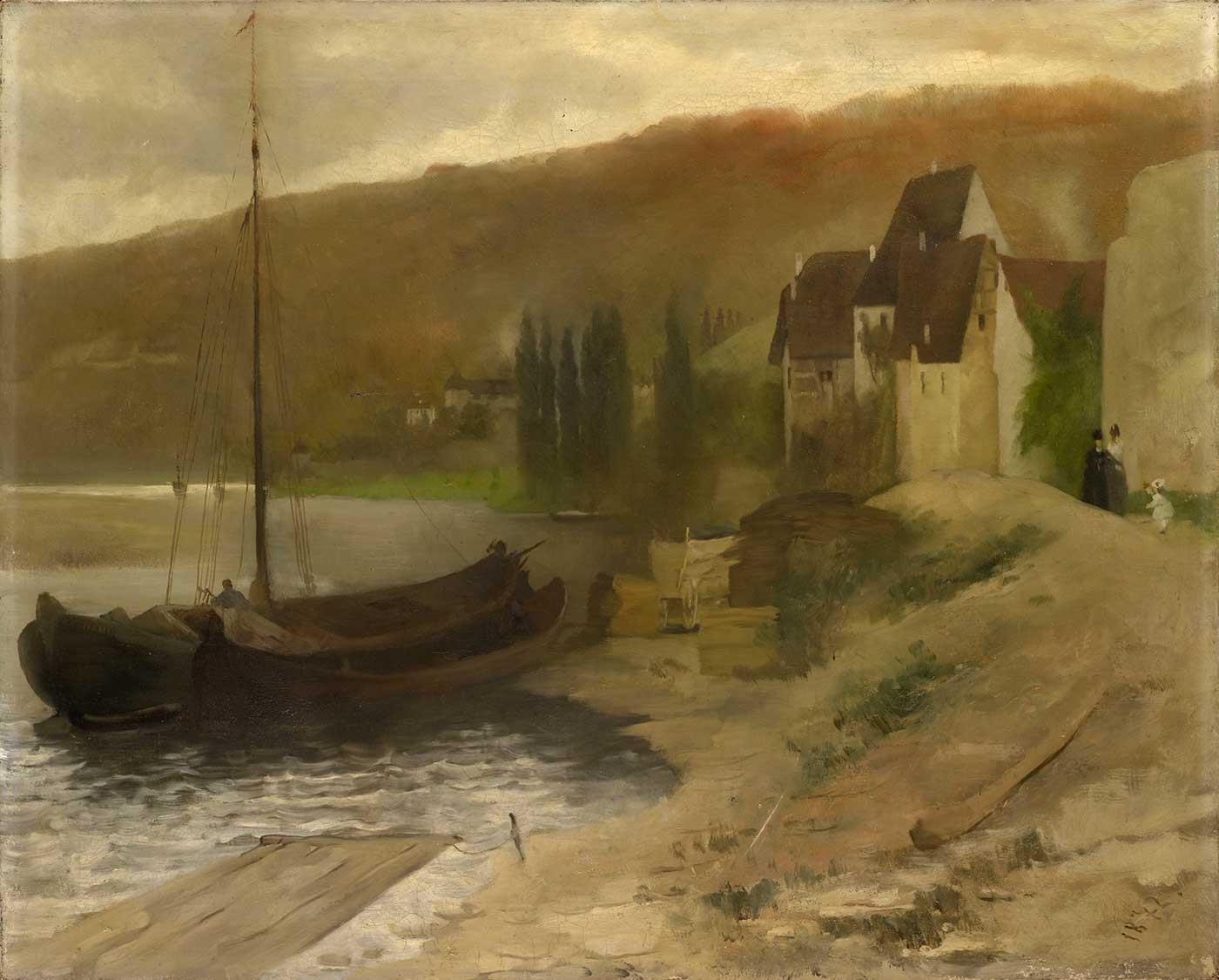 Landscape at the Main River by Ernesto Schiess