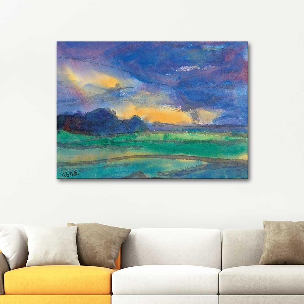 Landscape Under a Blue Evening by Emil Nolde as Art Print