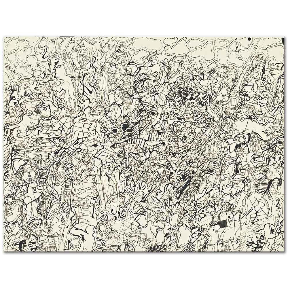 Jean Dubuffet İki Figürlü Manzara Kanvas Tablo