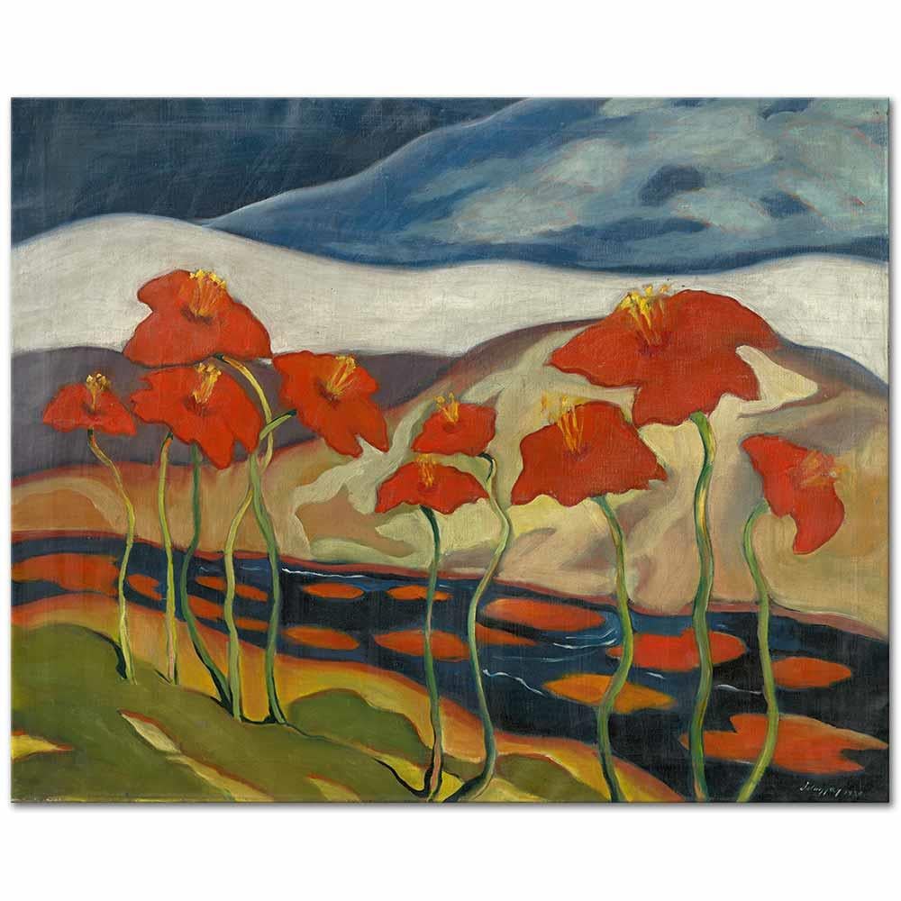 Landscape with Flowers by Zolo Palugyay as Art Print