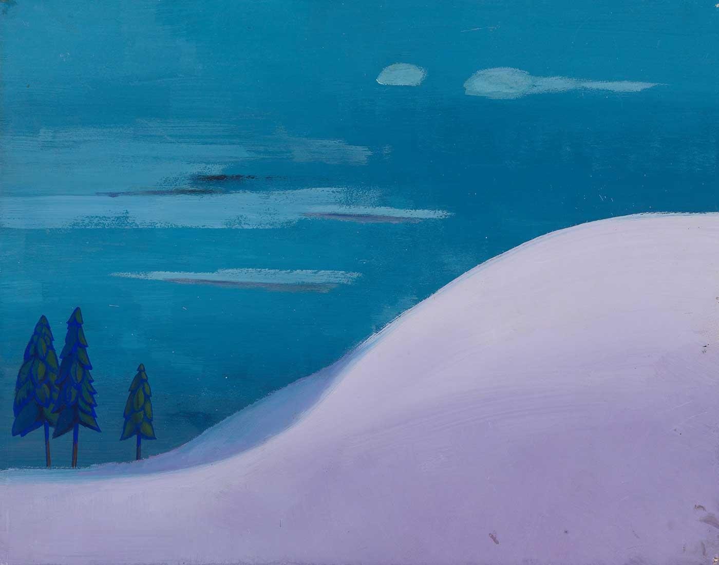 Karl Wiener Mavi ve Lilalı Manzara Kanvas Tablo