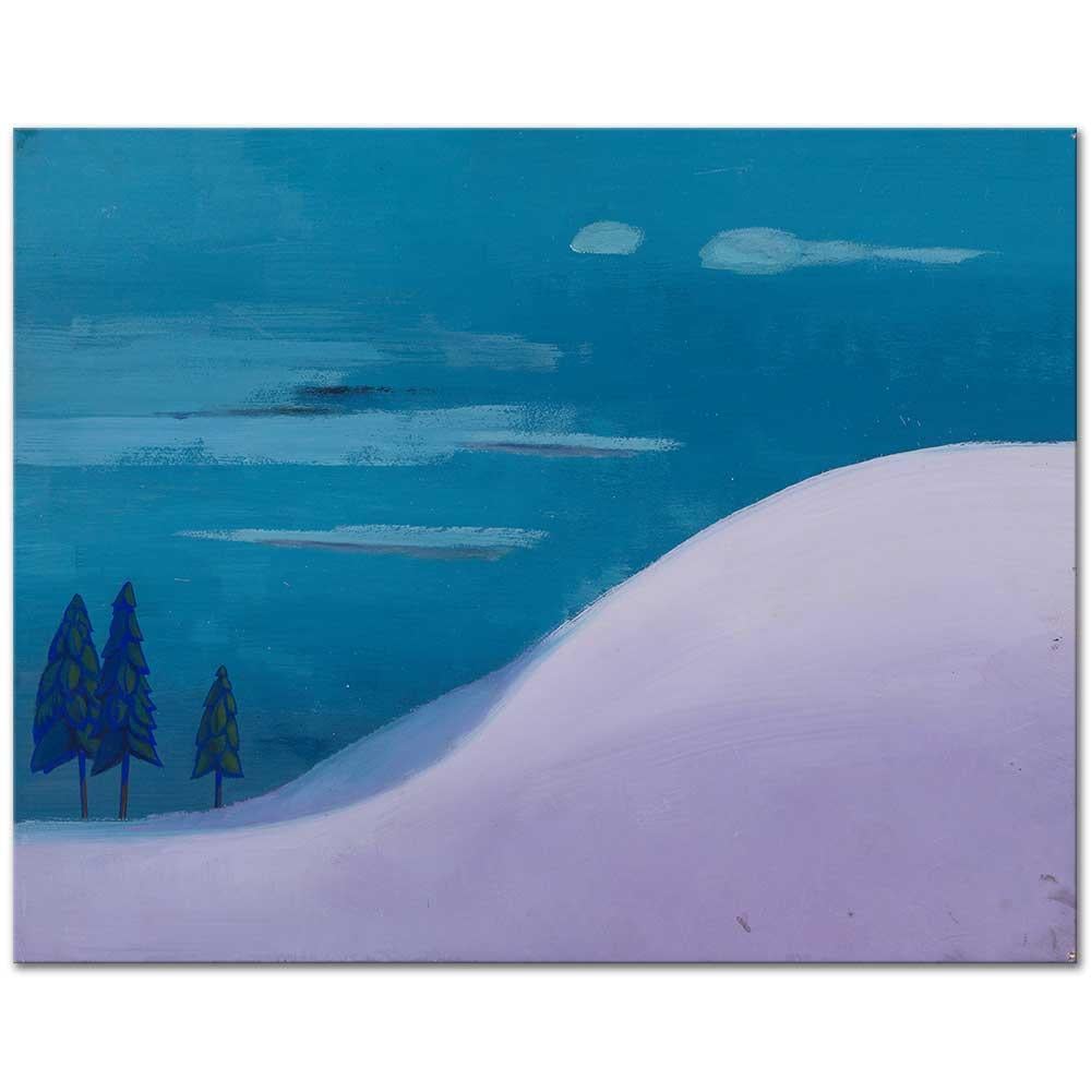 Karl Wiener Mavi ve Lilalı Manzara Kanvas Tablo