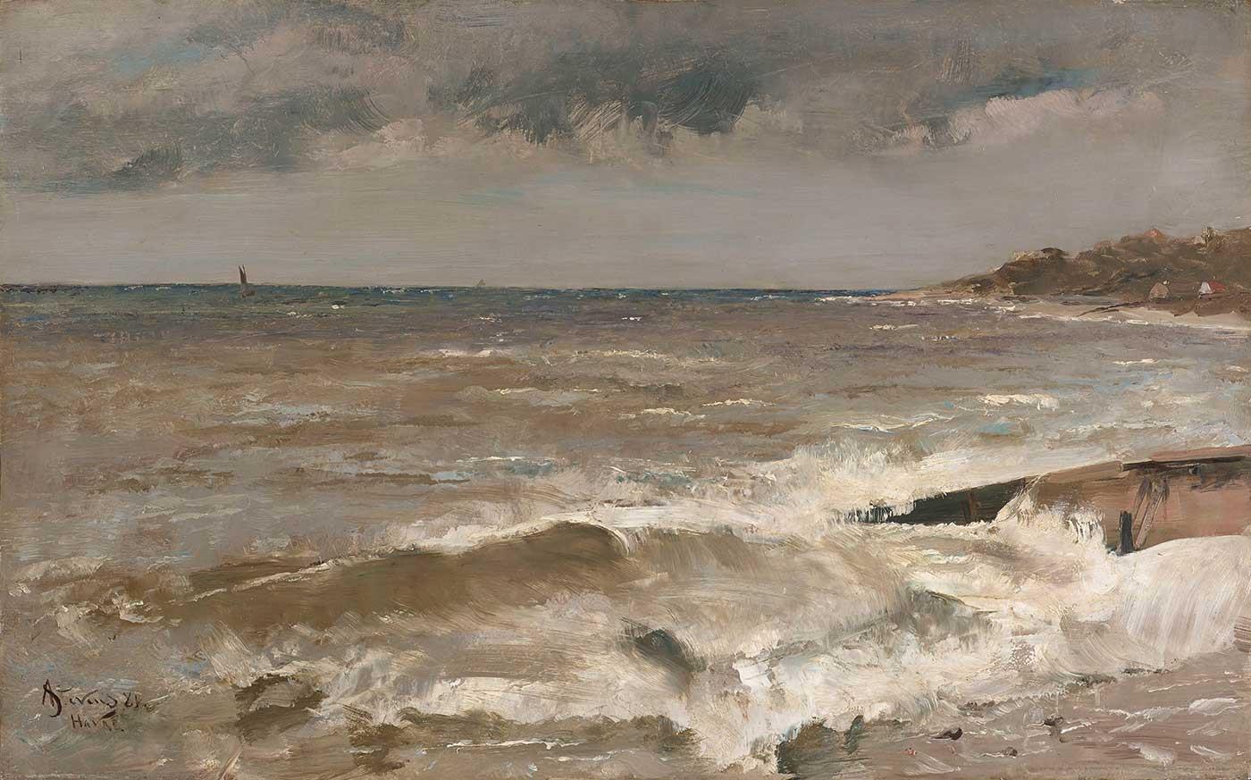 Alfred Stevens Le Havre Sahili Kanvas Tablo