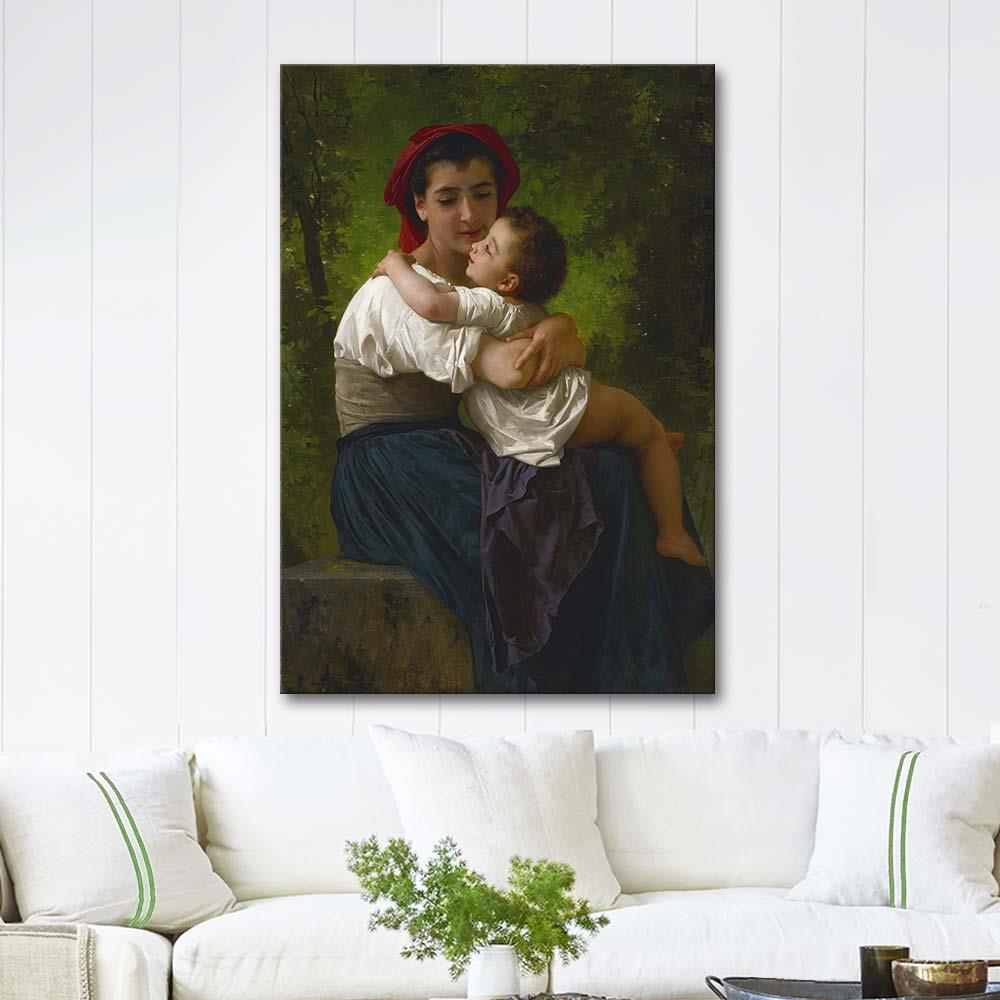 William Adolphe Bouguereau Sarılmak Kanvas Tablo