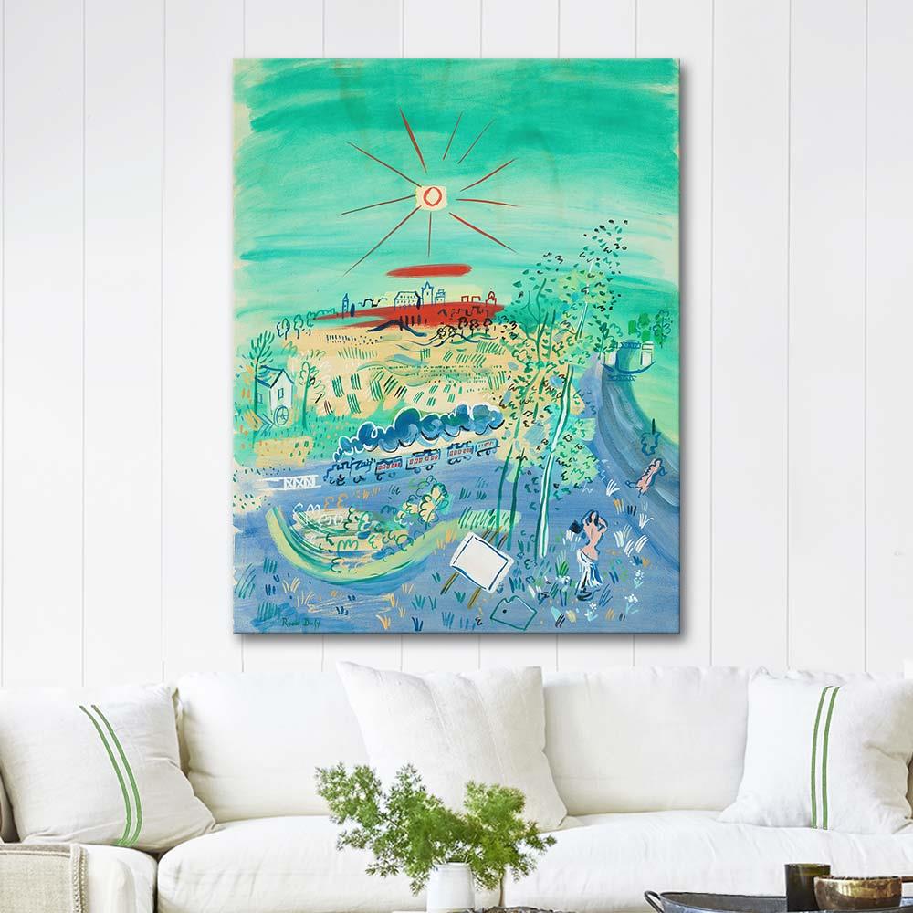 Raoul Dufy Mavi Tren Kanvas Tablo