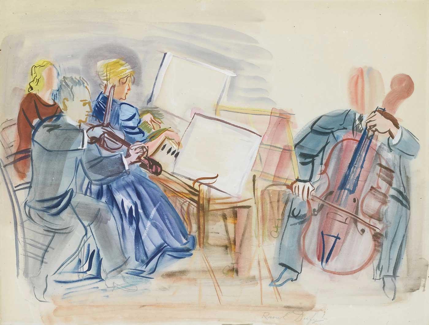Raoul Dufy Üçlü Müzik Grubu Kanvas Tablo