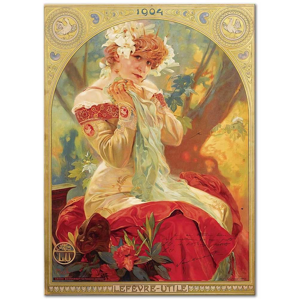 Alphonse Mucha Lefevre Utile Sarah Bernhardt Kanvas Tablo