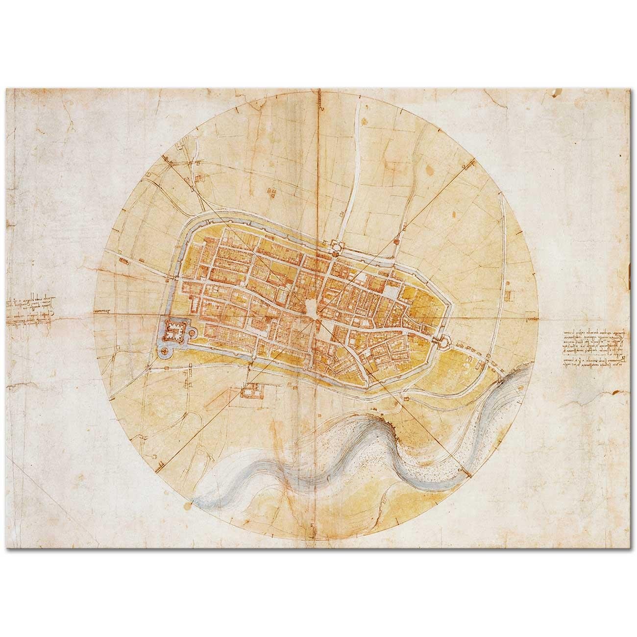 Leonardo da Vinci A Map of Imola Art Print