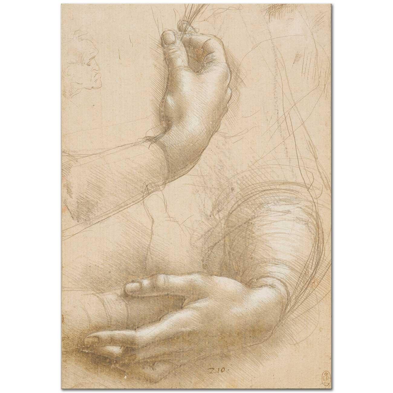 Leonardo Da Vinci Kadın Eli Eskizi Kanvas Tablo