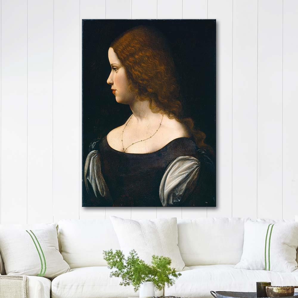 Leonardo da Vinci Portrait of a Young Lady Art Print
