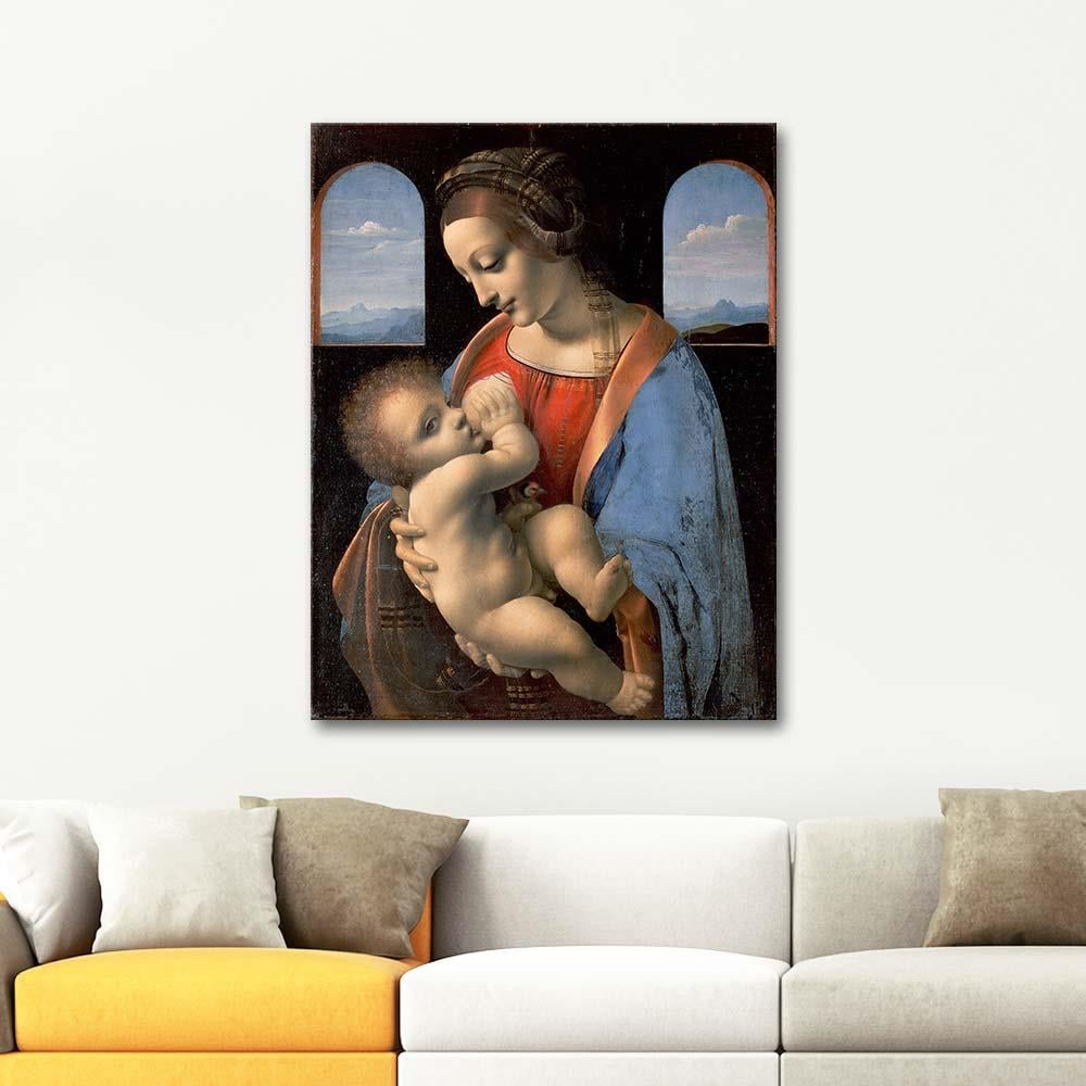 Leonardo da Vinci Meryem ve Çocuk İsa Kanvas Tablo