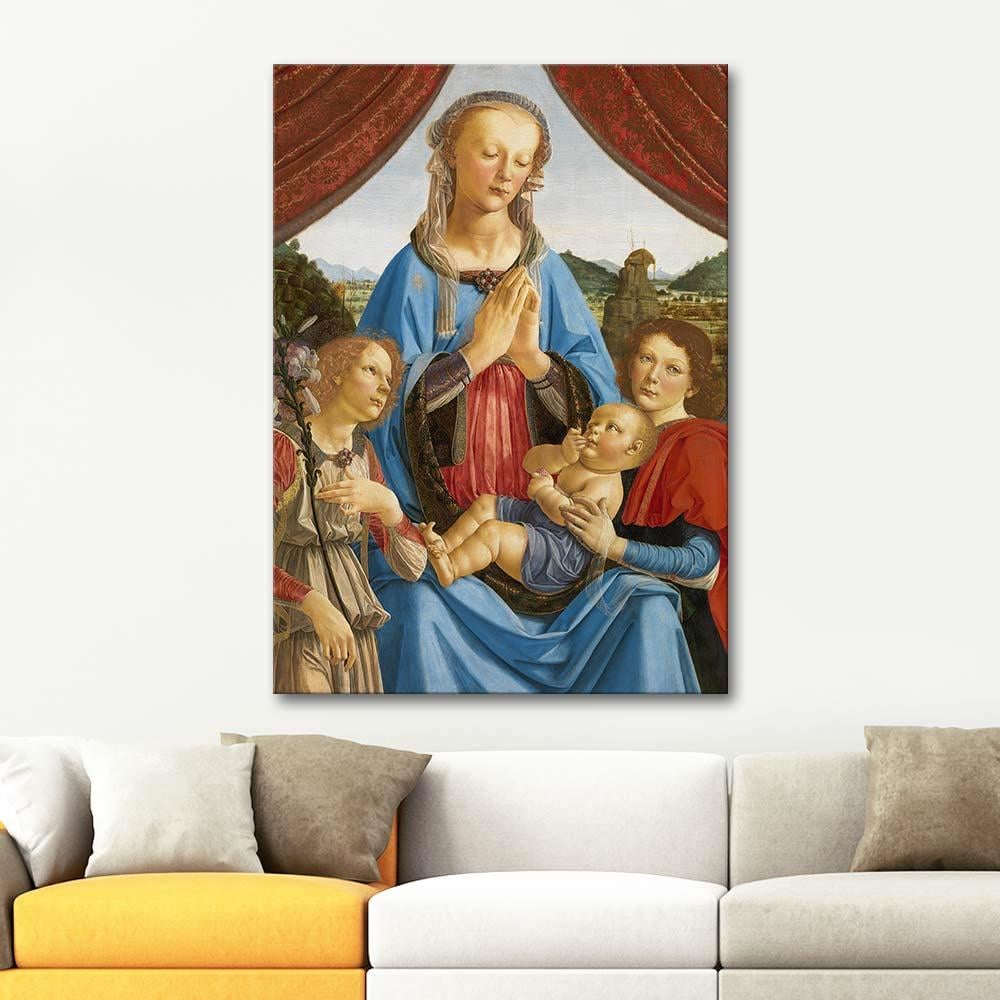 Leonardo da Vinci Meryem ve İsa Kanvas Tablo