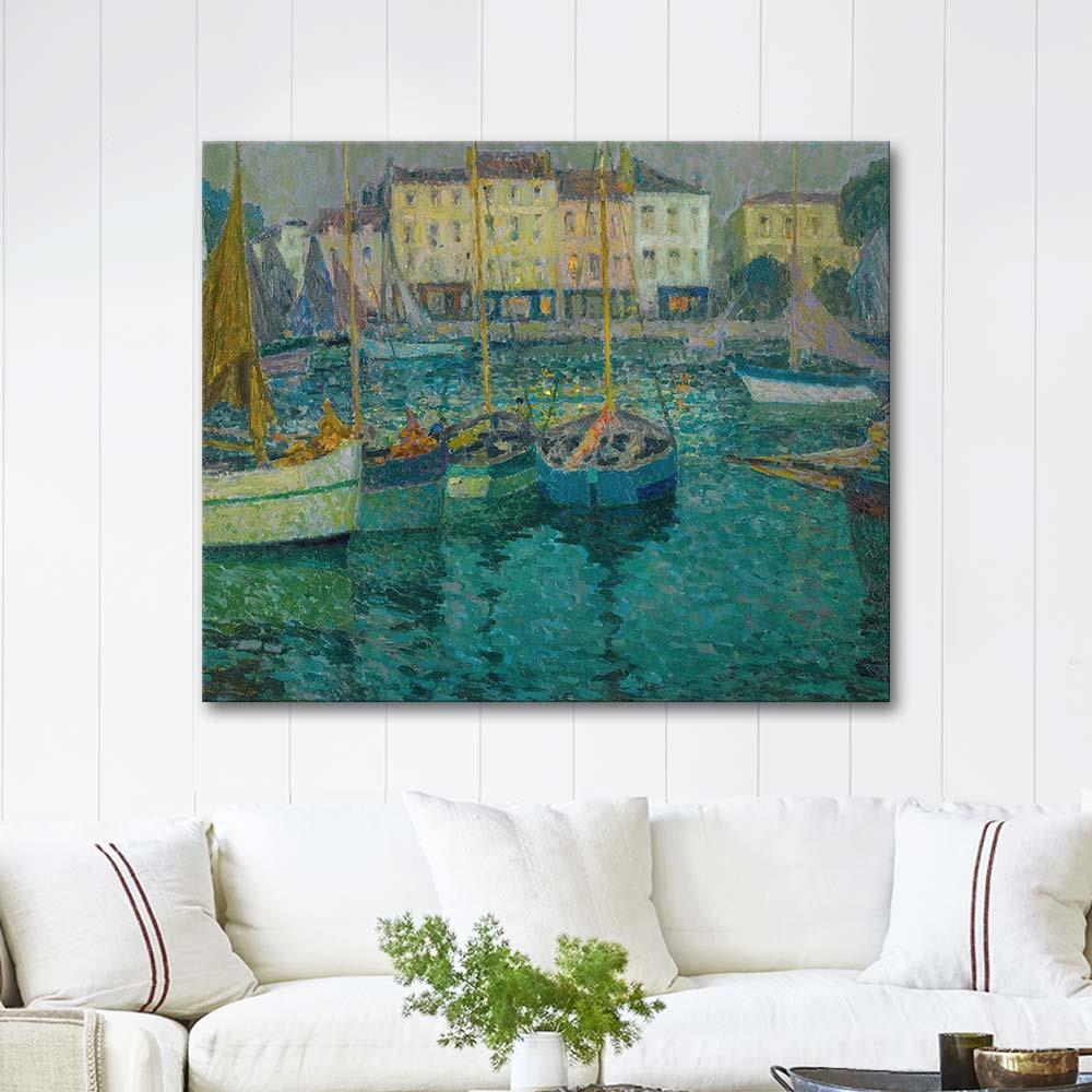 Les Barques À La Rochelle by Henri Le Sidaner as Art Print