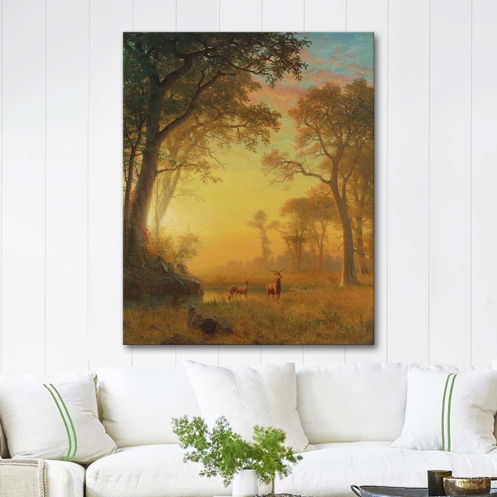 Light In The Forest by Albert Bierstadt as Art Print